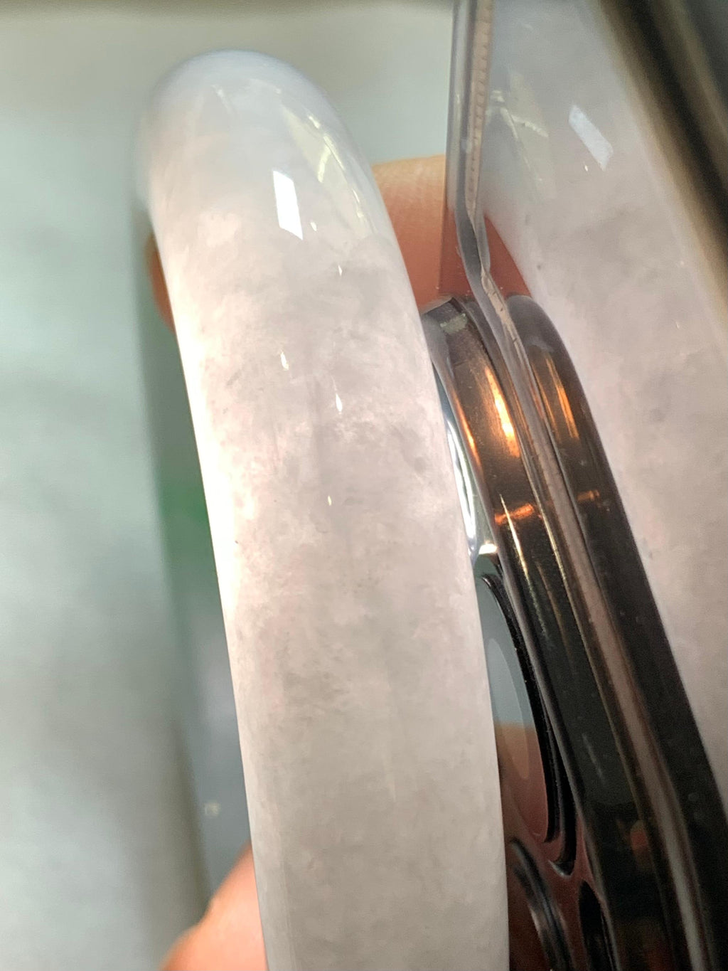 糯种白底青平安镯（52.7mm）（yc308178）