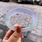冰种淡春彩圆条手镯（54.7mm）（yc292640）