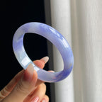 糯冰紫罗兰飘花翡翠平安镯（57.5mm）（yc294865）