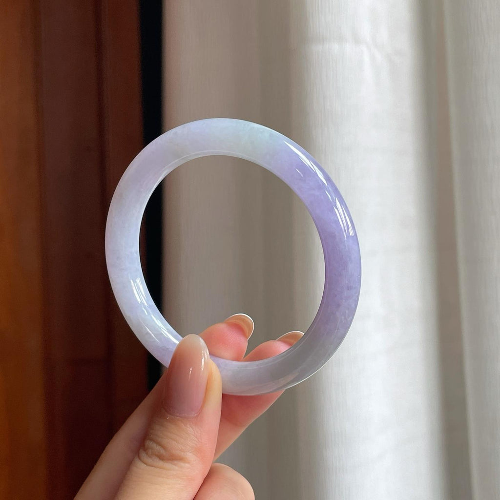 糯冰紫罗兰翡翠圆条手镯（52.2mm)（yc374794）