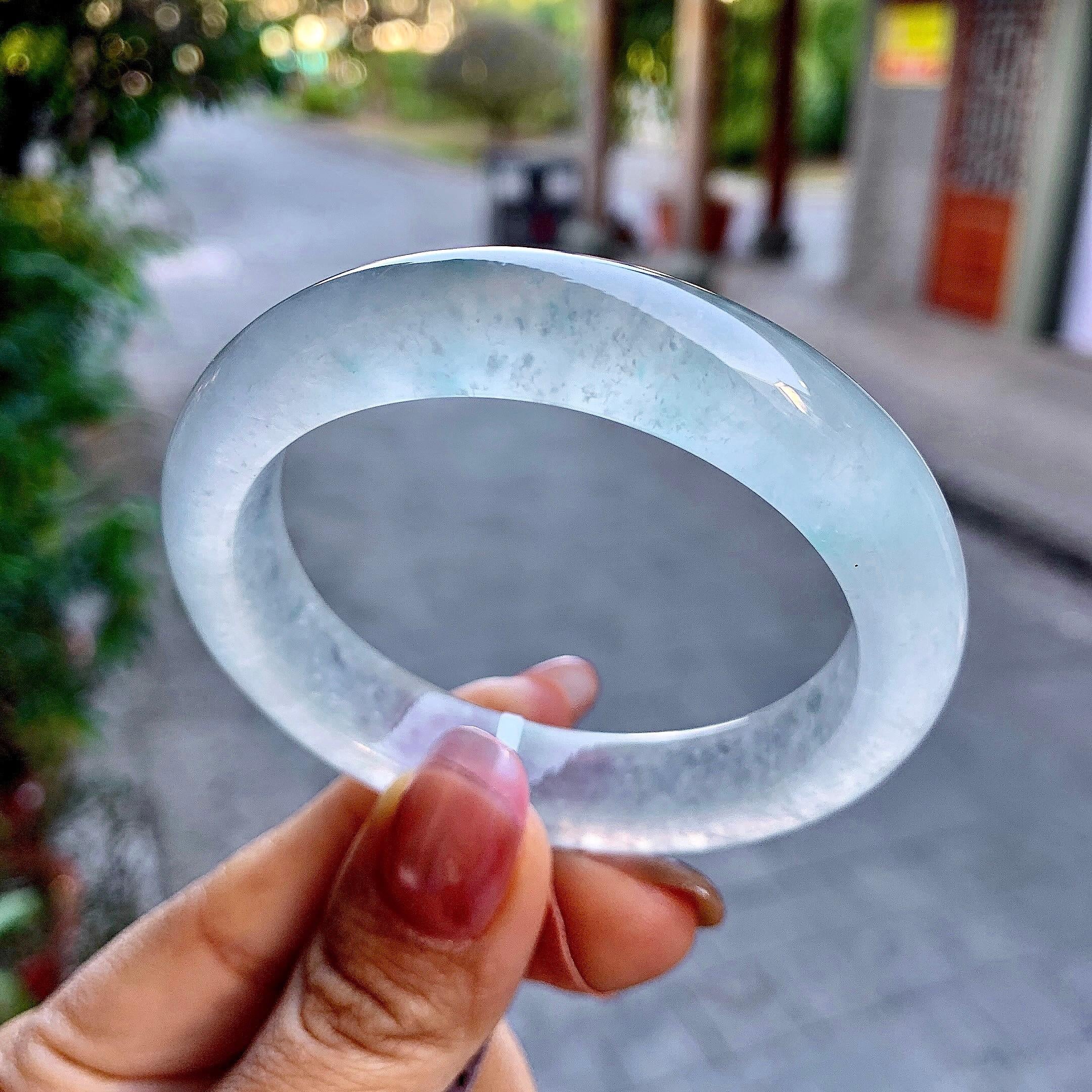高冰种飘绿贵妃手镯（51.6mm）（yc277890）