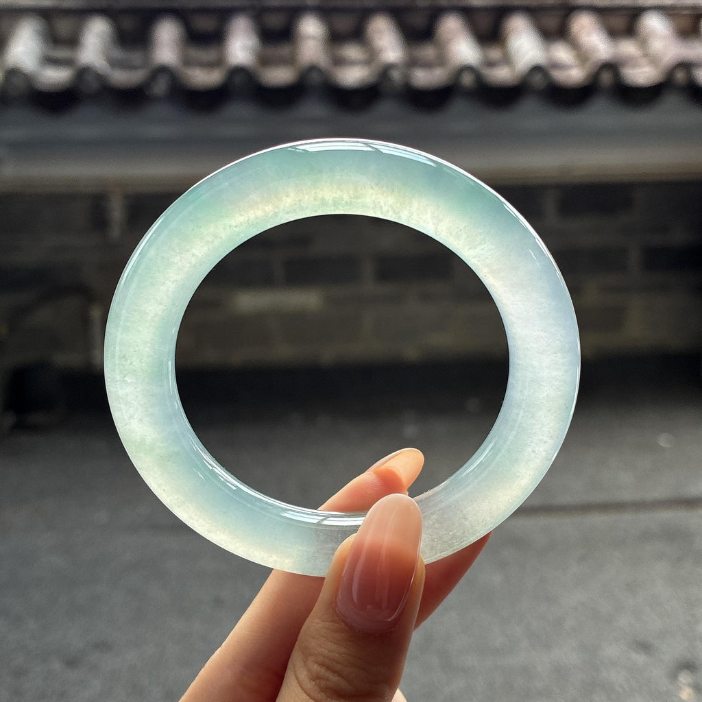小圈口 冰种晴底圆条手镯 53圈（yc759441）