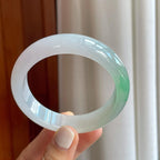 糯冰带色翡翠平安镯（58.8mm）（yc254961）