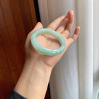 糯冰果绿翡翠平安镯（53mm）（yc343363）