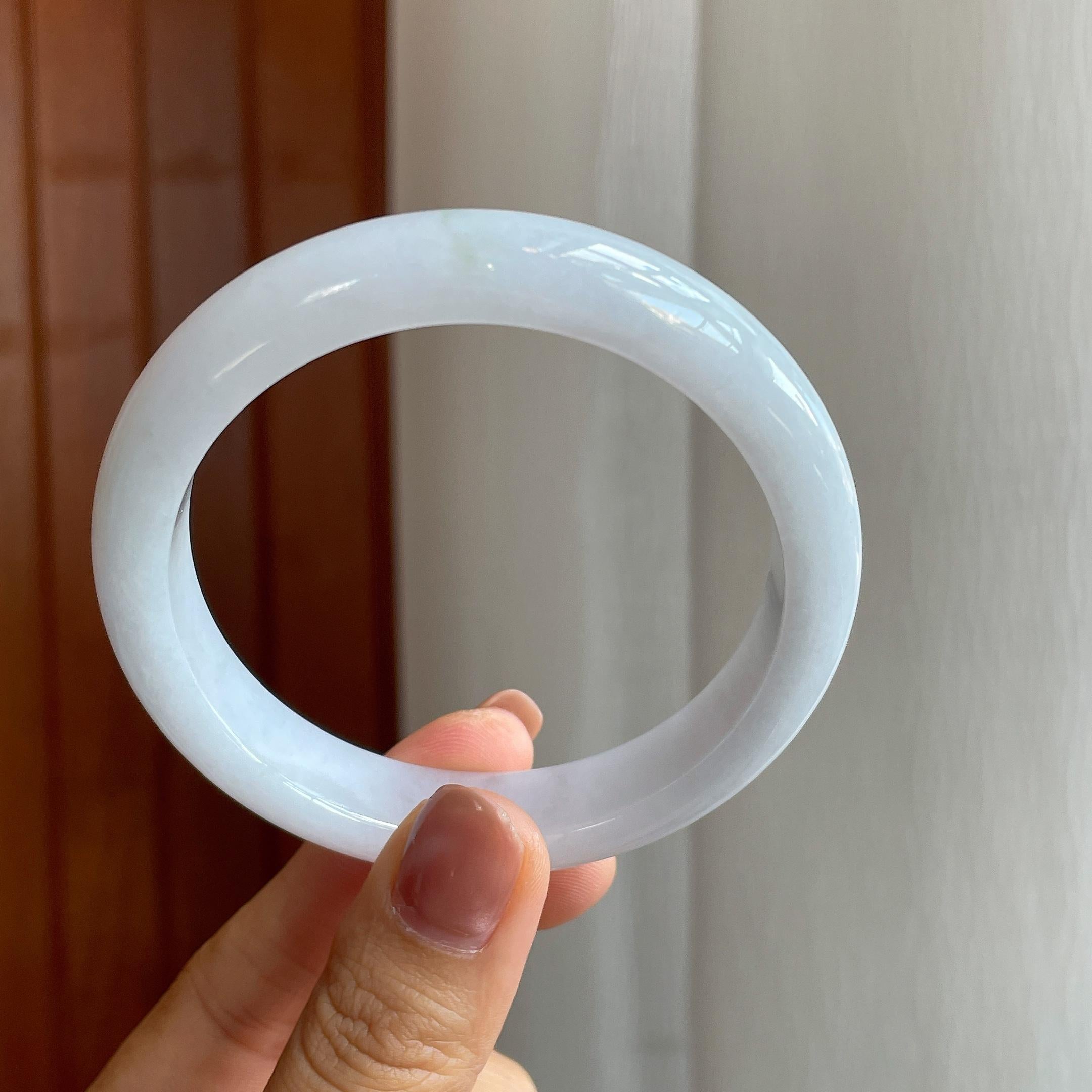 糯冰淡春底翡翠平安镯（59mm）（yc284621）