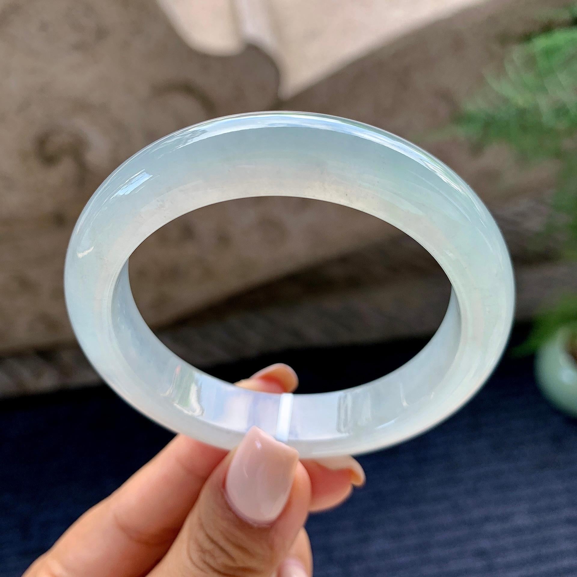 糯冰种带底色平安镯（54.2mm）（yc226058）