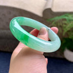 细糯种飘阳绿平安镯（56.4mm）（yc233910）