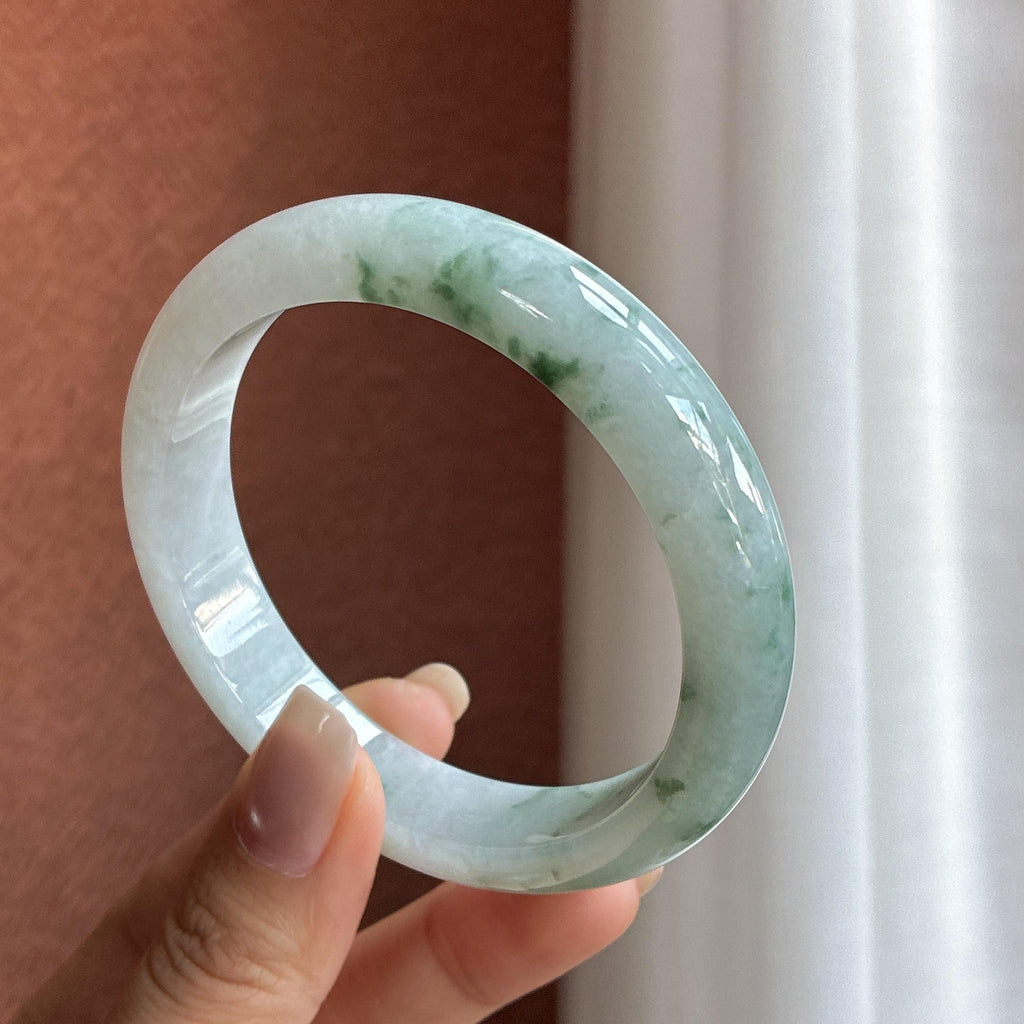 大圈口 细糯种飘花正圈平安镯 60圈（yc729551）