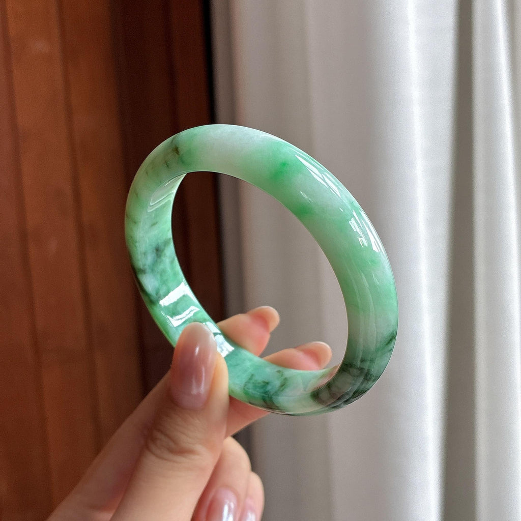 细糯冰飘花正圈平安镯 55圈（yc709974）