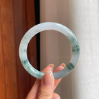 糯冰飘花翡翠圆条手镯（56.7mm)（yc374784）