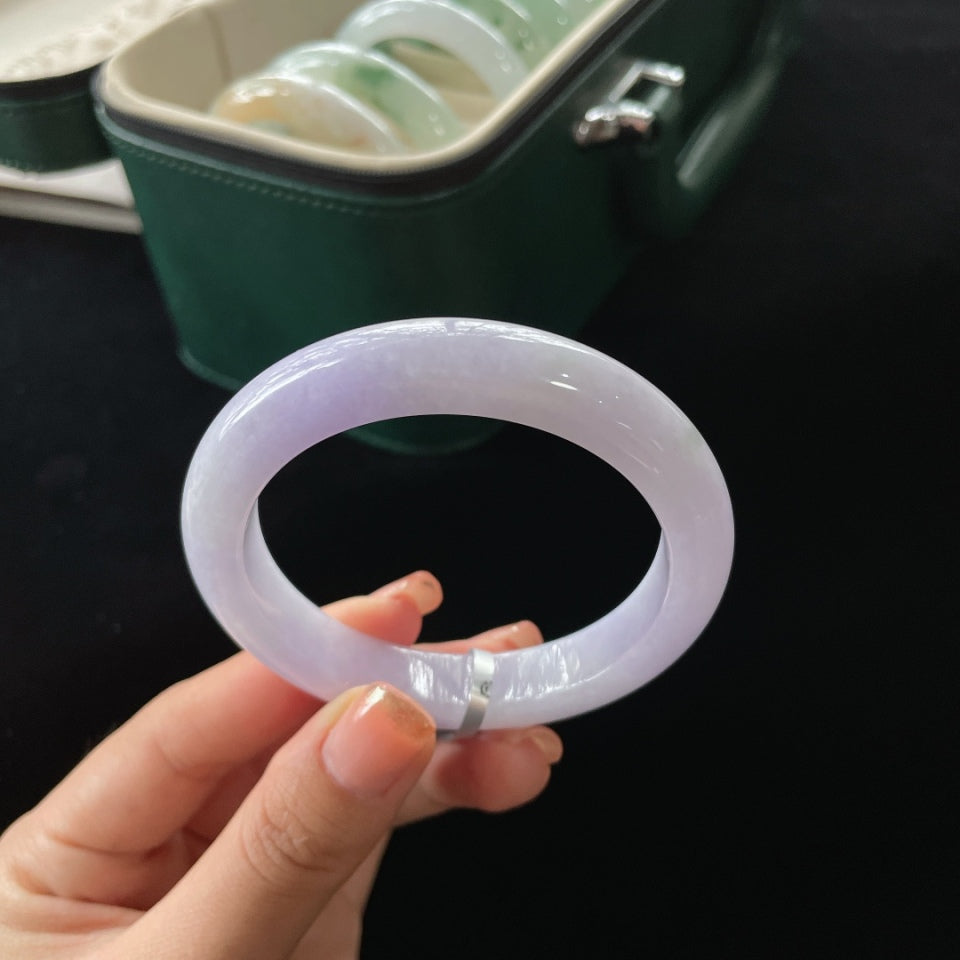 糯种紫罗兰正圈翡翠手镯（55.5mm）（yc019368）