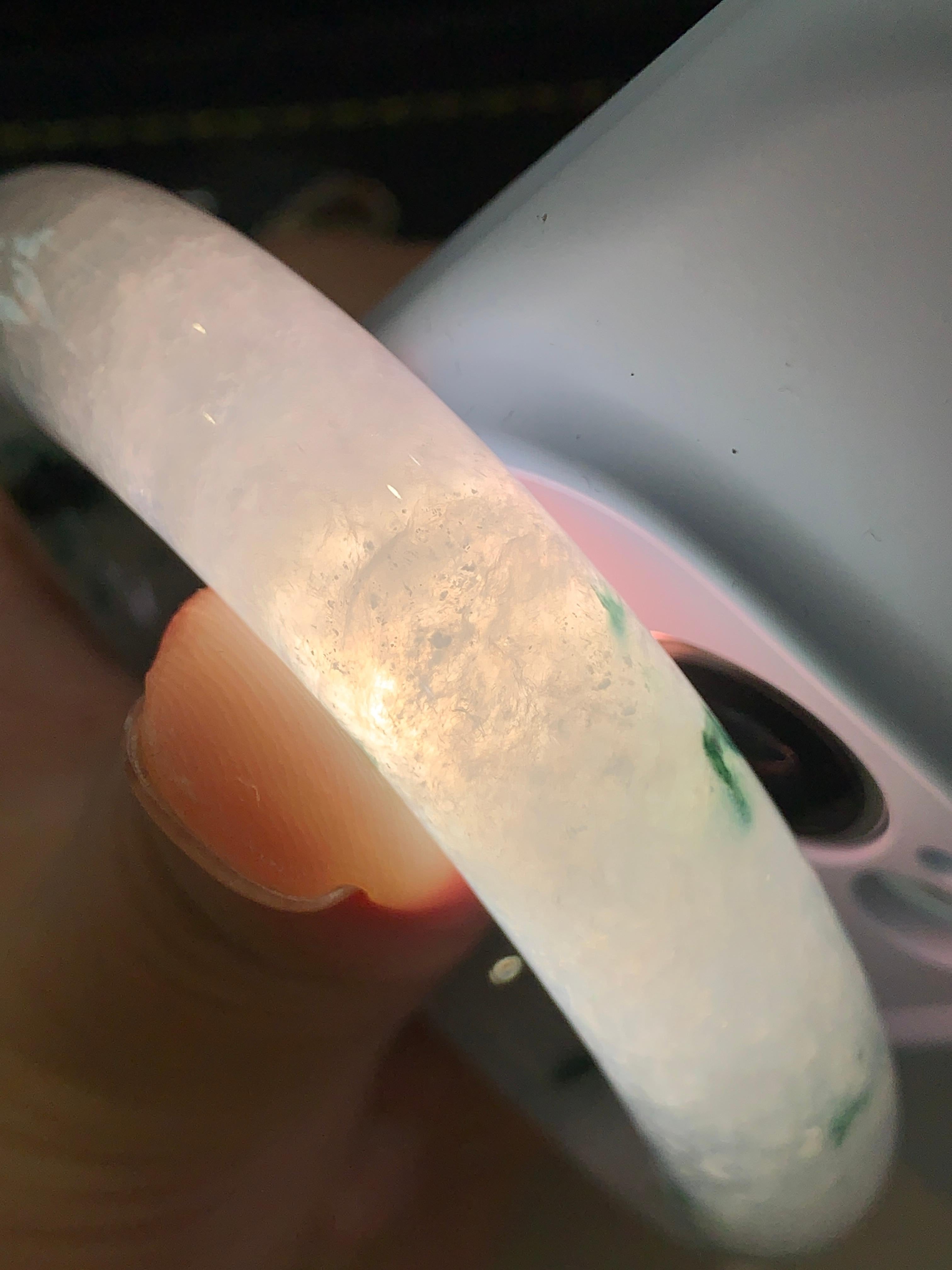 糯冰种飘花平安镯（56.3mm）（yc195344）