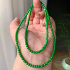 糯冰种满绿小米珠链（188颗） 天然缅甸A货翡翠（yc355306）