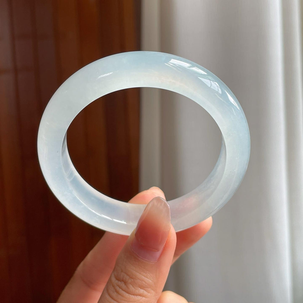 冰玻种翡翠平安镯（55.5mm）（yc344055）