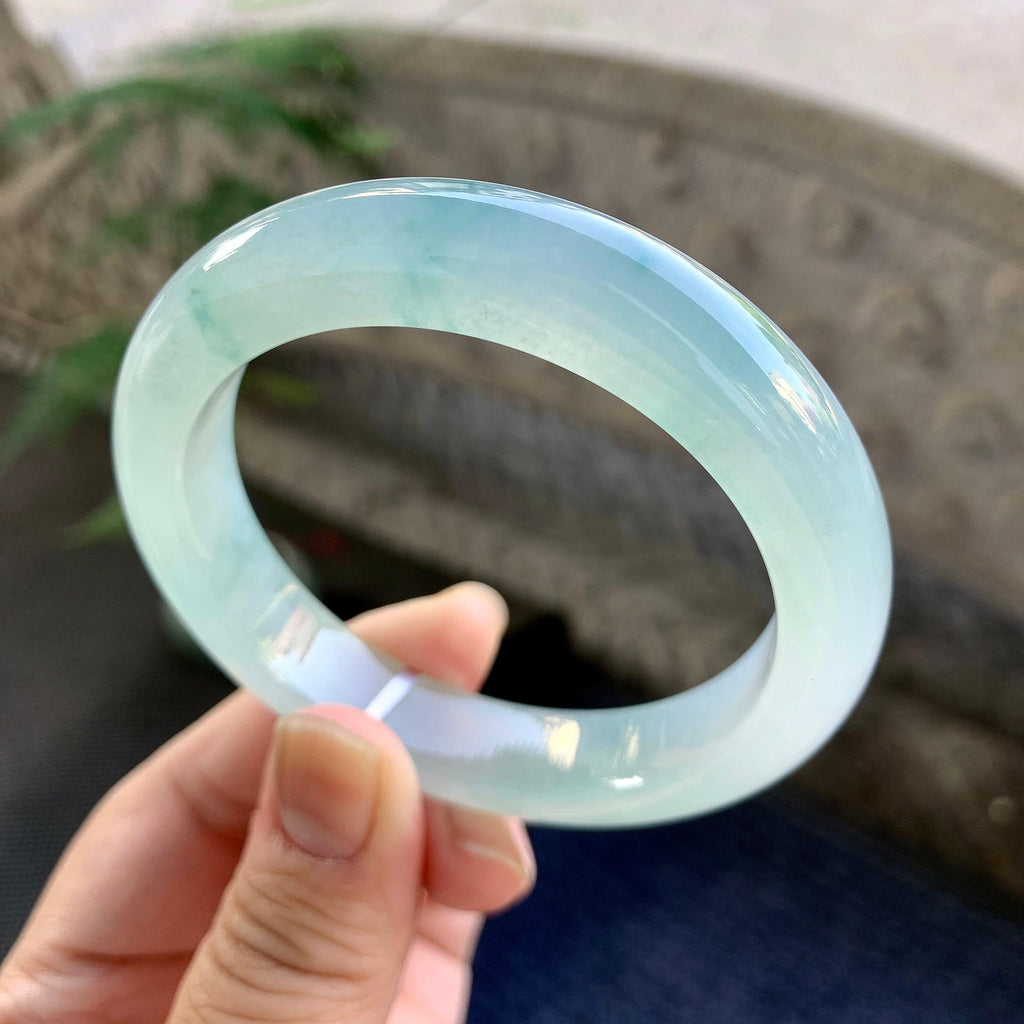 糯冰种飘花平安镯（56mm）（yc264534）