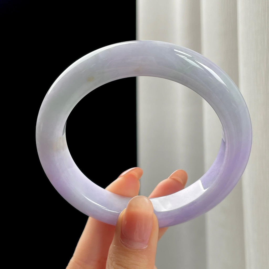 糯冰春带彩翡翠平安镯（58mm)（yc348962）