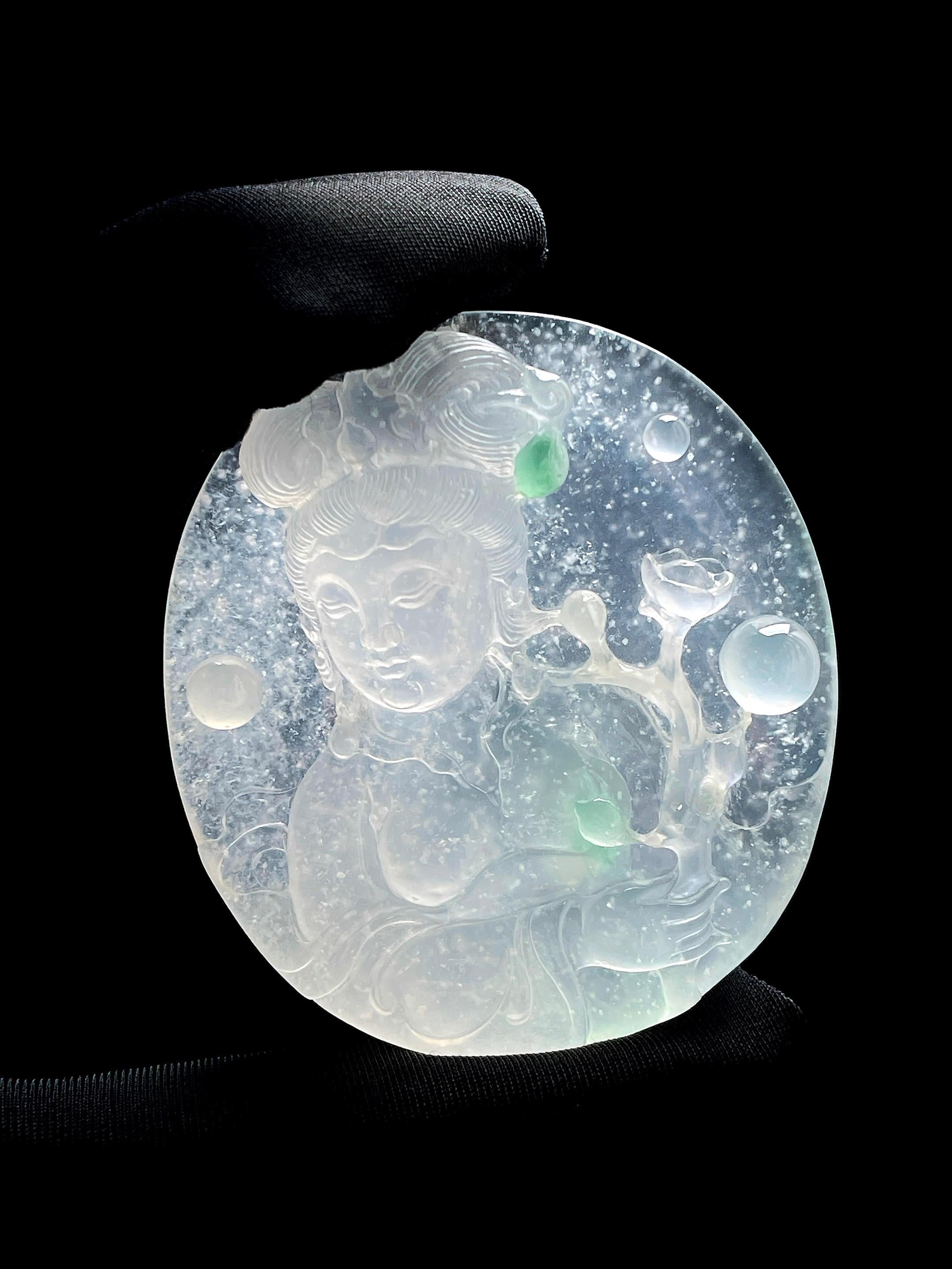 玻璃种雪花棉翡翠踏雪寻梅（yc366123）