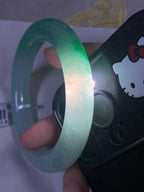 糯冰种飘绿圆条手镯（58mm）（yc249466）