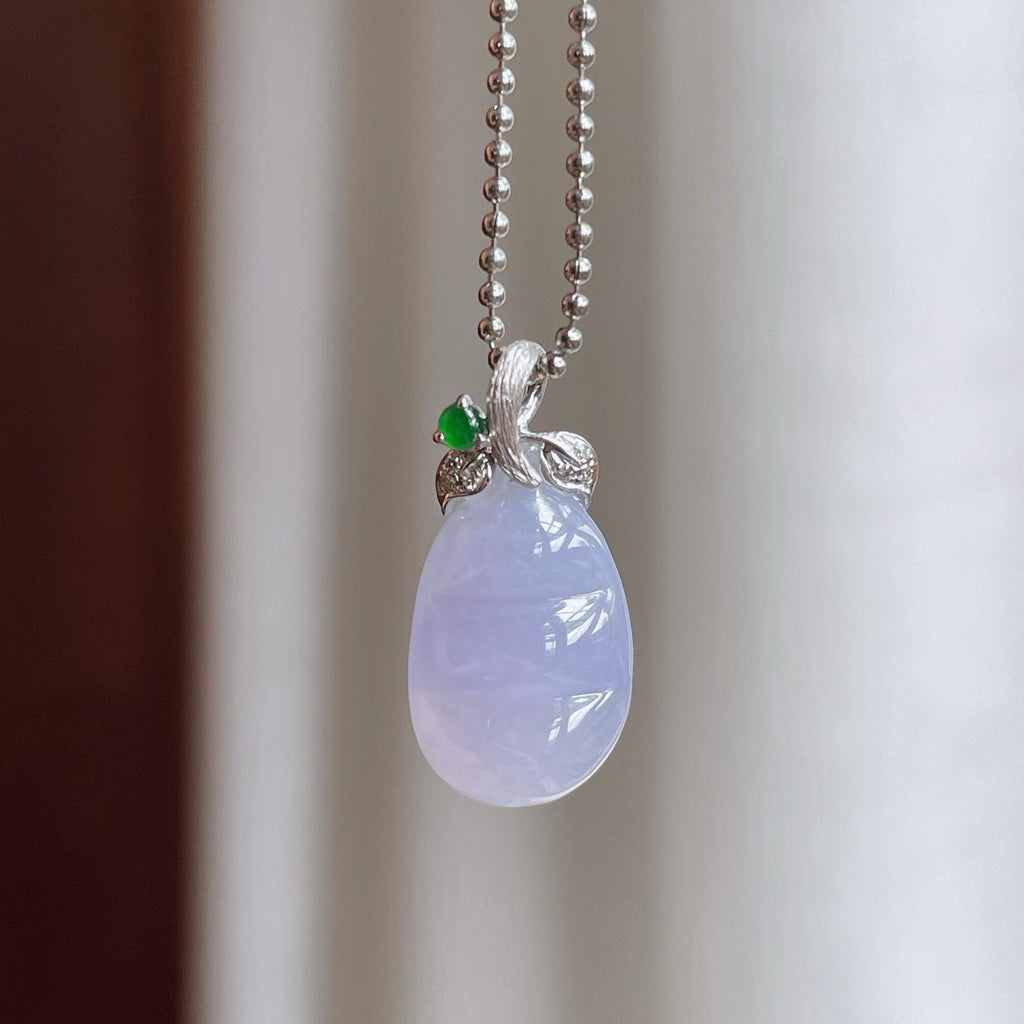 18k金扣糯冰紫罗兰翡翠豆子（yc240423）