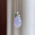 18k金扣糯冰紫罗兰翡翠豆子（yc240423）