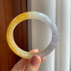 糯冰黄翡翡翠平安镯（61mm）（yc277399）