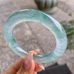 胖圆条   高冰种飘花圆条手镯55.6圈    天然缅甸A货翡翠（yc351390）