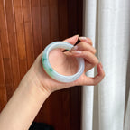 细糯种飘花正圈平安镯 56圈 天然缅甸A货翡翠（yc454404）