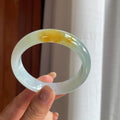 冰种黄翡翡翠平安镯(55.5mm)（yc420202）
