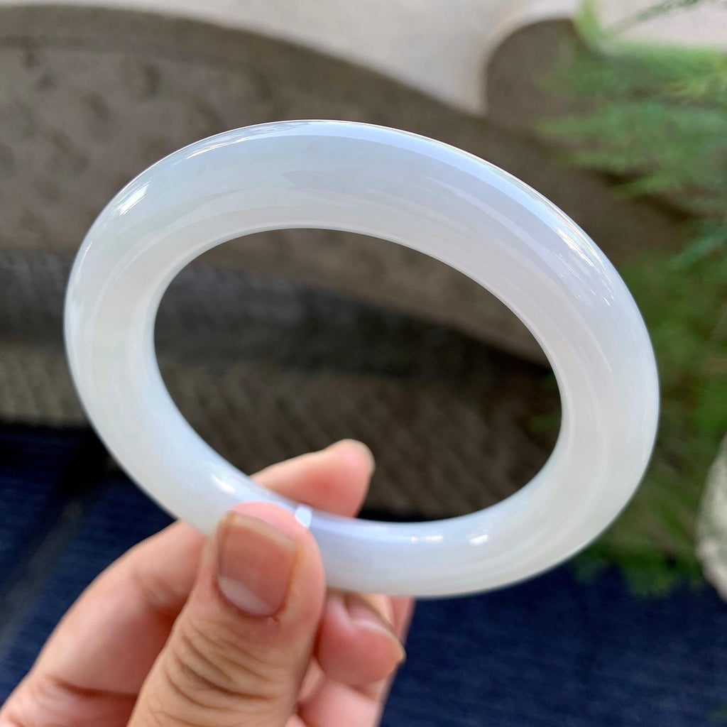 细糯种无色圆条手镯（54.4mm）（yc249445）