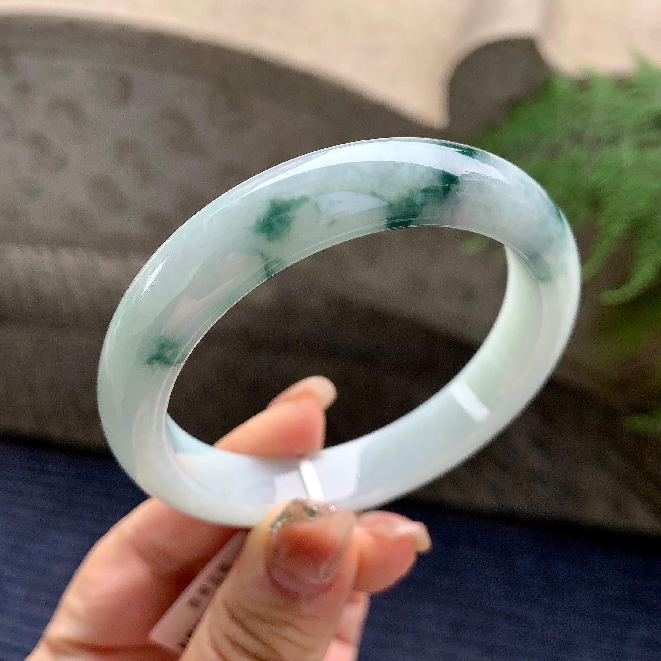 糯种飘花平安镯（55.8mm）（yc297966）