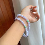 糯冰紫罗兰翡翠珠串项链（yc255681）