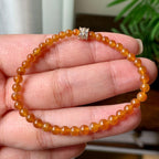 糯冰种红翡小米珠手串  天然缅甸A货翡翠（yc362135）