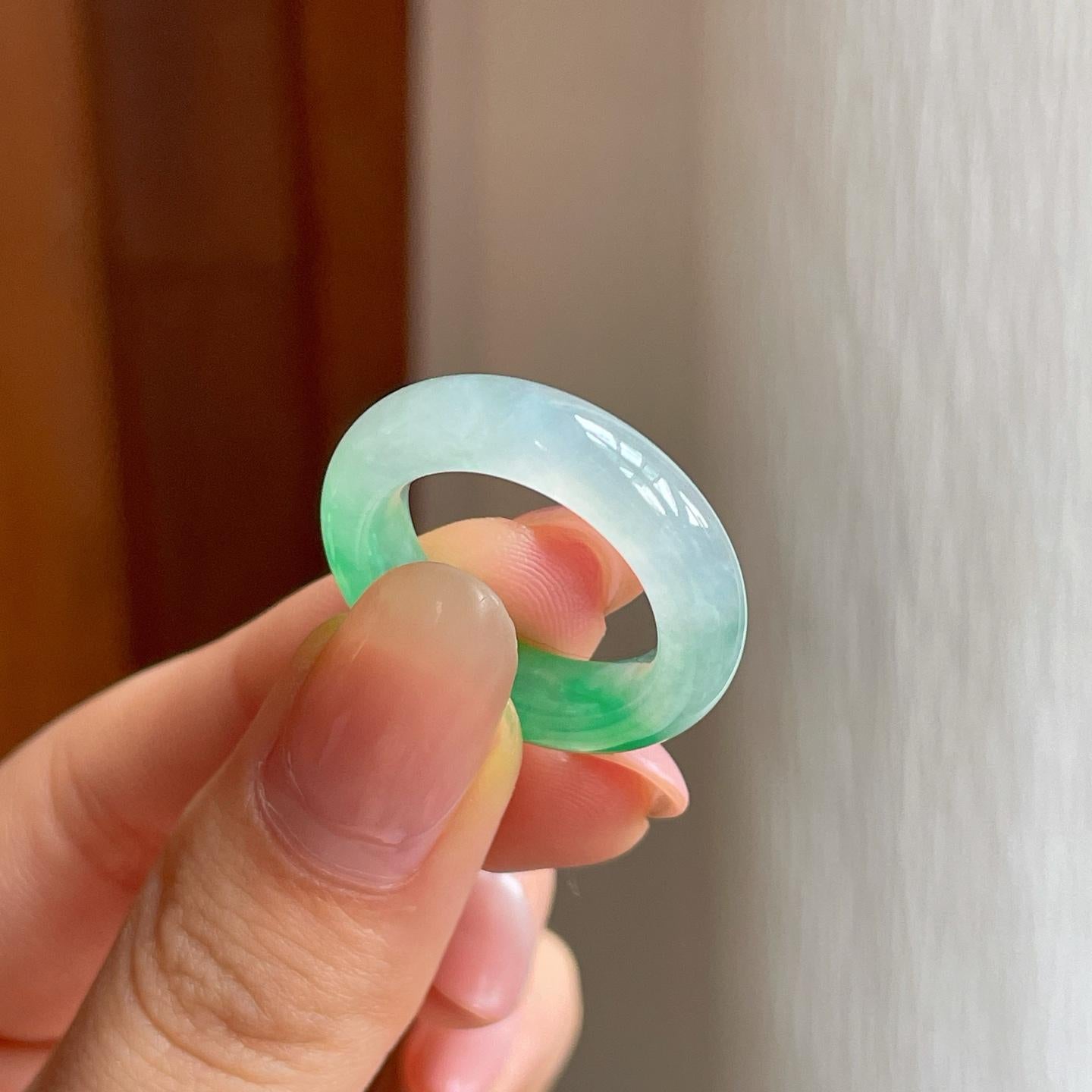 冰种带色翡翠指环（yc350462）