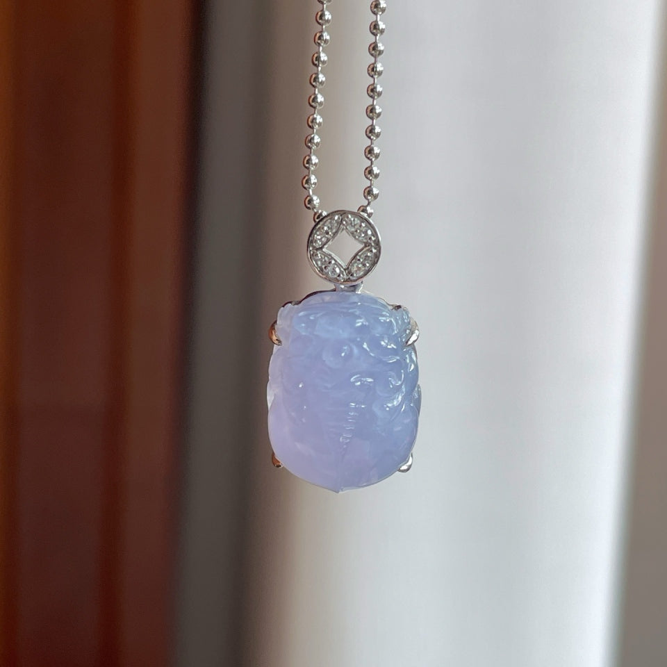 18k金钻镶冰种紫罗兰翡翠貔貅（yc175314）