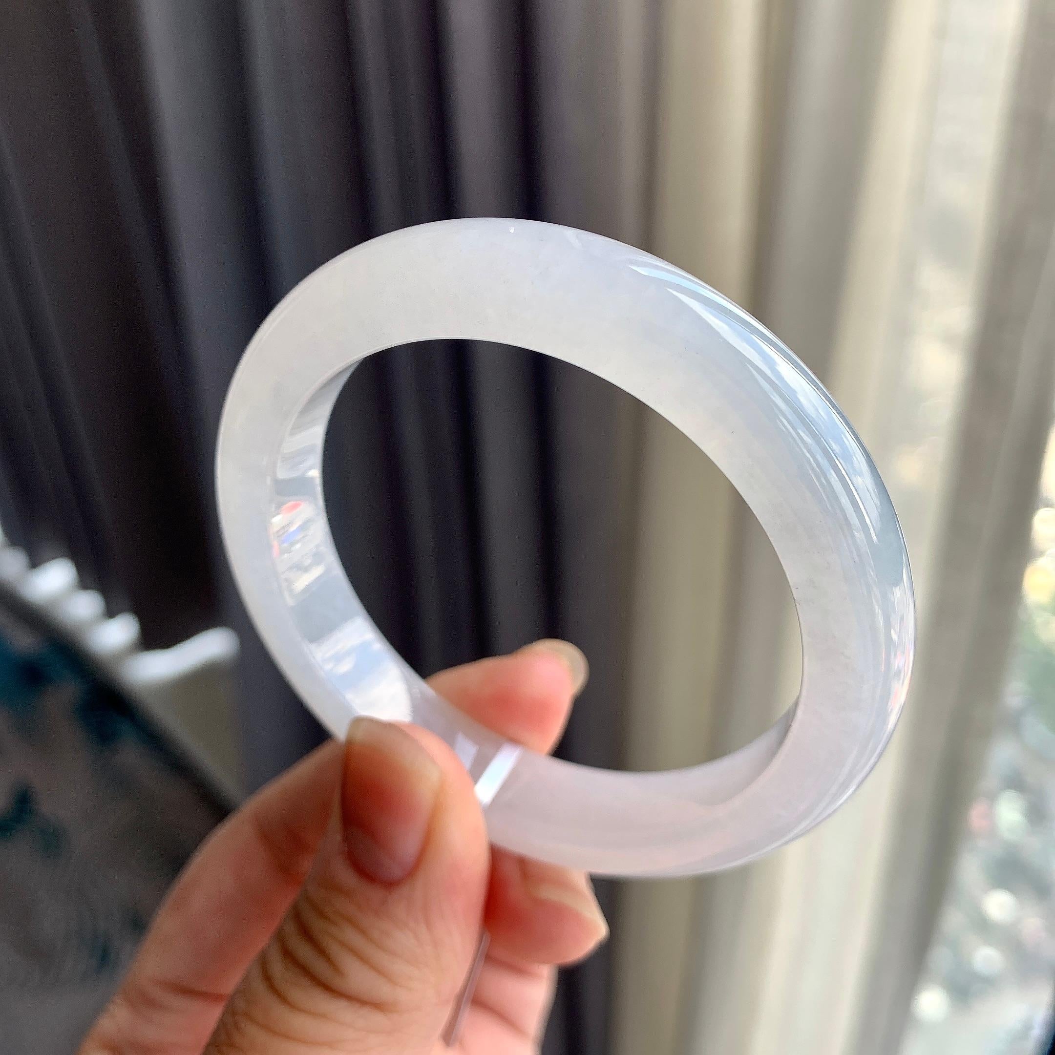 糯冰种无色平安镯（54mm）（yc225076）