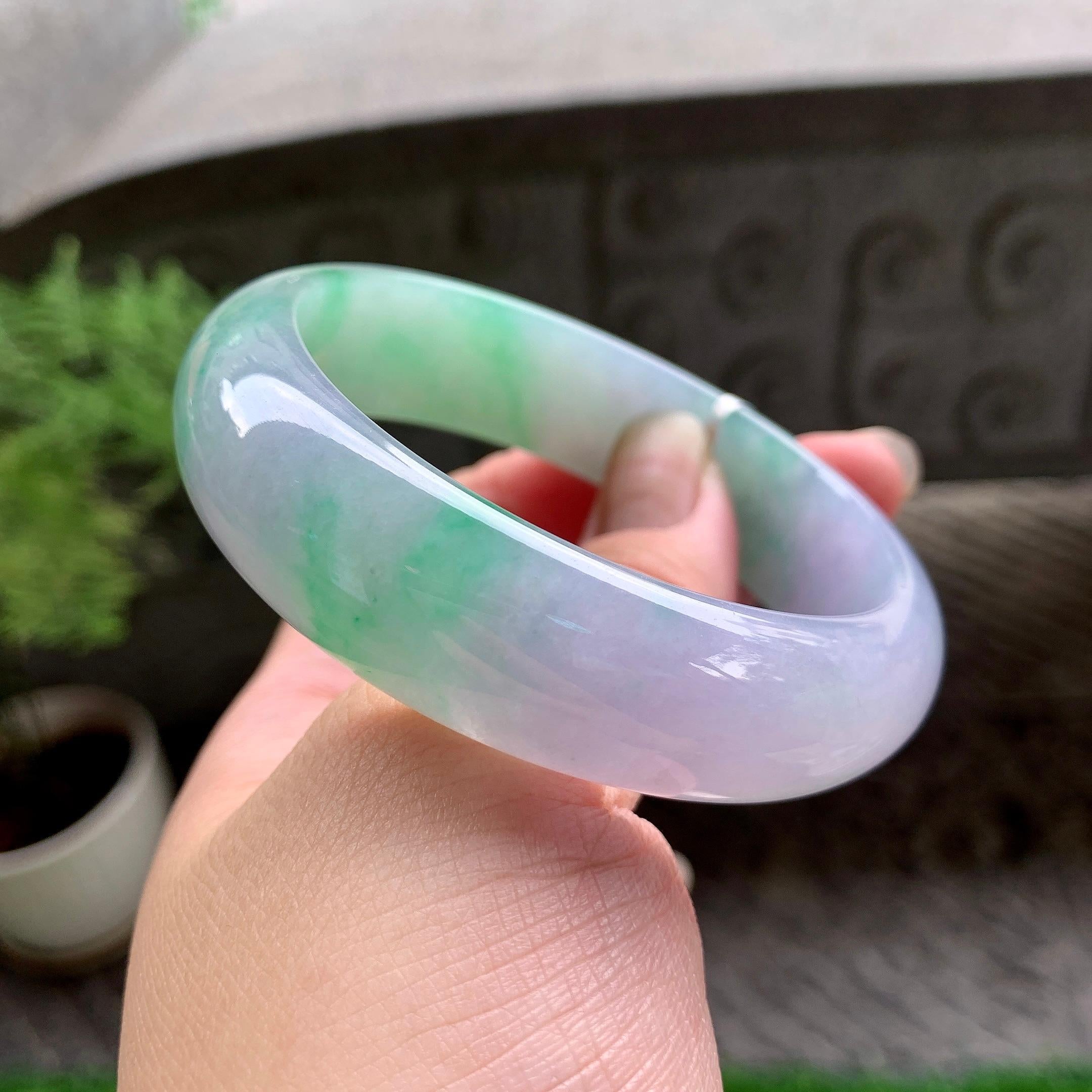 细糯种春彩宽版轮胎手镯（57.8mm）（yc225042）