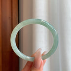 糯冰晴底翡翠叮当镯（54mm）（yc270316）