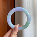 糯冰春带彩翡翠圆条手镯（57.2mm)（yc376694）