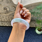 细糯种淡春彩宽版轮胎手镯（60.6mm）（yc249434）