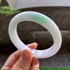糯种飘翠绿平安镯（57.3mm）（yc213143）