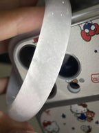 大圈口    糯种带底色正圈平安镯     58.3圈     天然缅甸A货翡翠（yc416457）