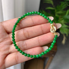 糯冰种满绿小米珠手链（yc202328）