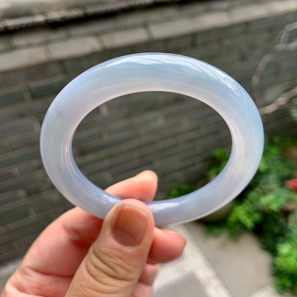 糯冰种紫罗兰圆条手镯（53mm）（yc262803）