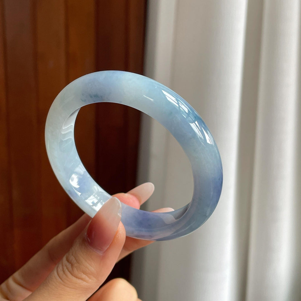 冰种紫罗兰翡翠平安镯（54.5mm）（yc303126）