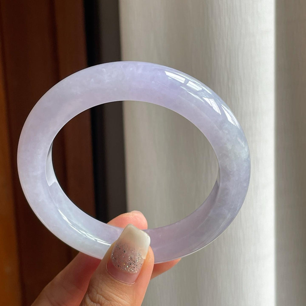 冰种紫罗兰翡翠平安镯（58mm）（yc185066）