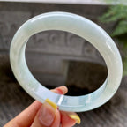 大圈口        细糯种飘花正圈平安镯59圈            天然缅甸A货翡翠（yc389221）