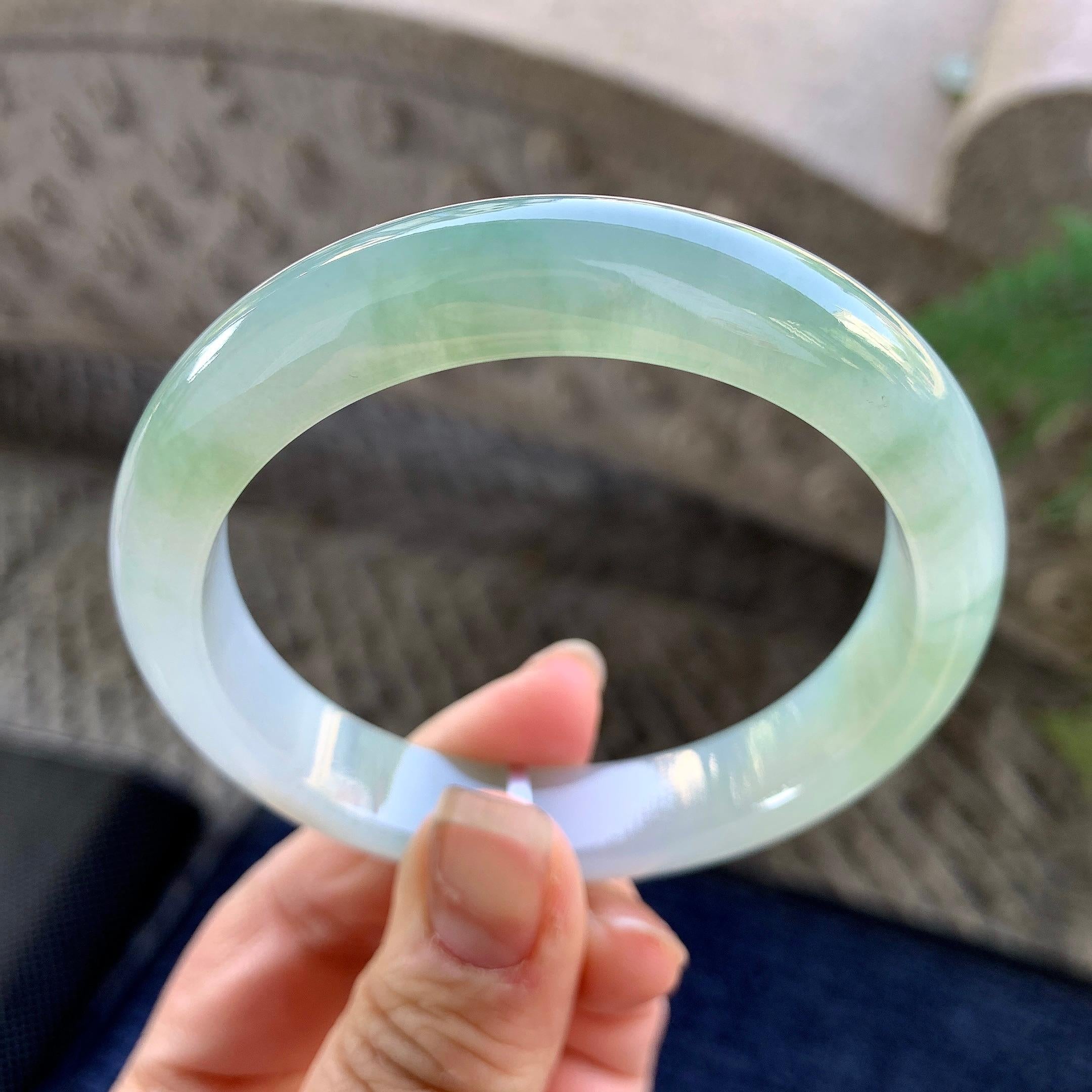 糯冰种晴水平安镯（57.4mm）（yc305693）