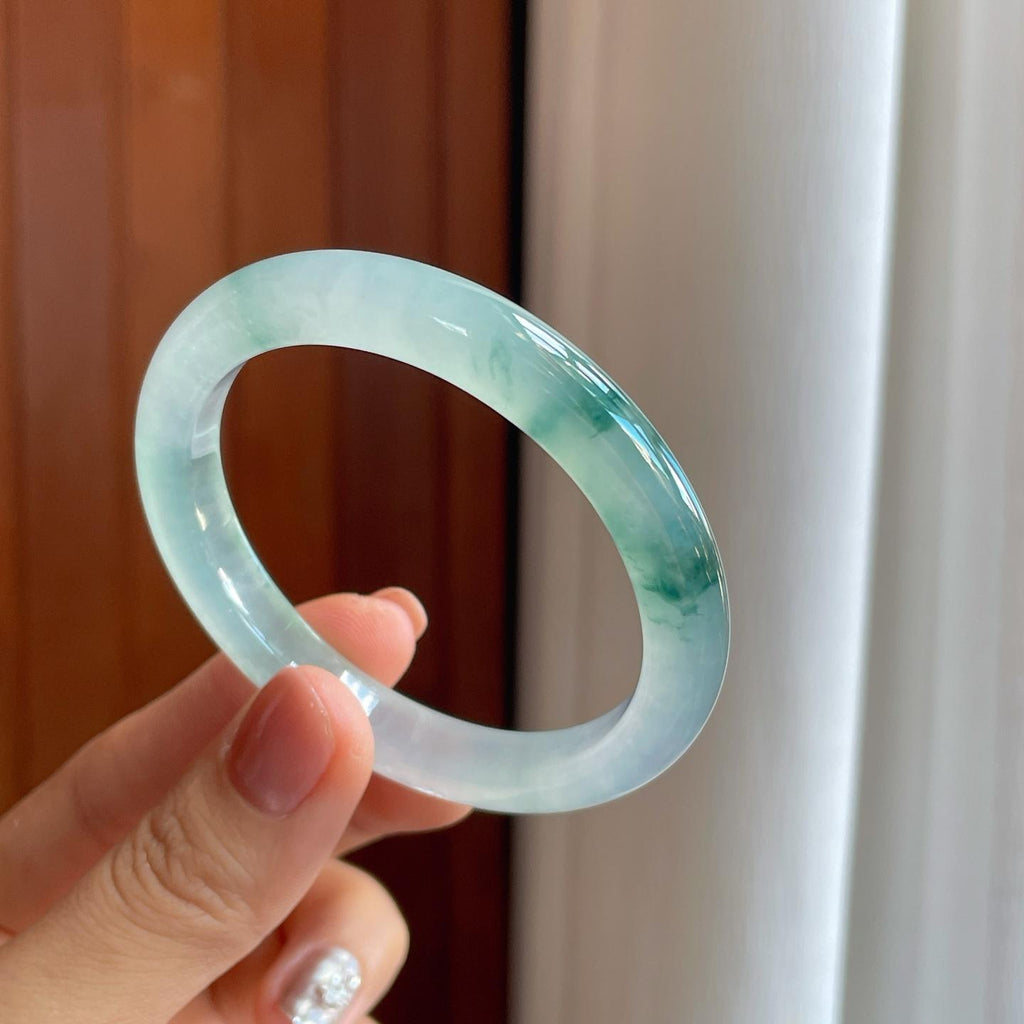 冰种飘花翡翠贵妃镯（53mm）（yc274639）