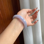 细糯冰紫罗兰翡翠平安镯（56.8mm）（yc185597）