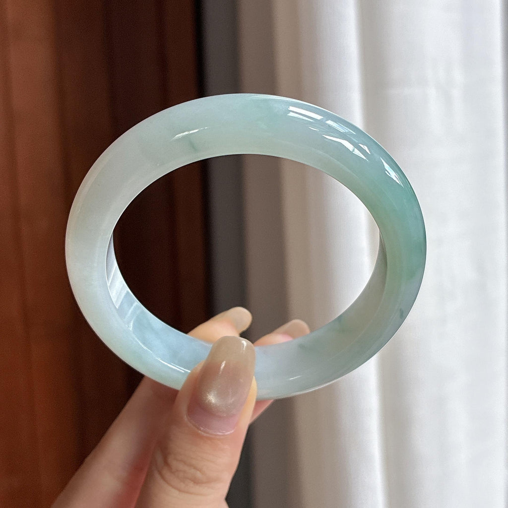细糯种飘花正圈正圈平安镯 56圈 天然缅甸A货翡翠（yc469610）